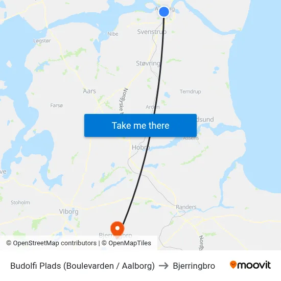 Budolfi Plads (Boulevarden / Aalborg) to Bjerringbro map