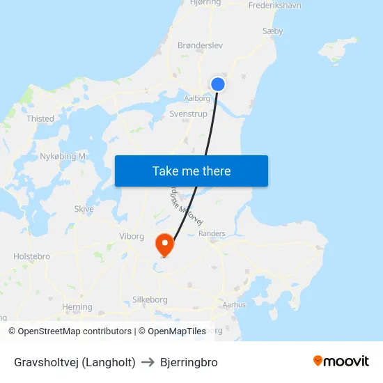 Gravsholtvej (Langholt) to Bjerringbro map