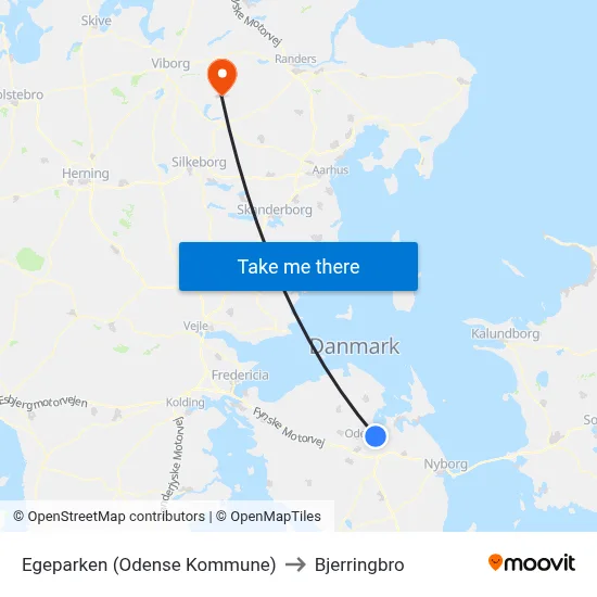 Egeparken (Odense Kommune) to Bjerringbro map