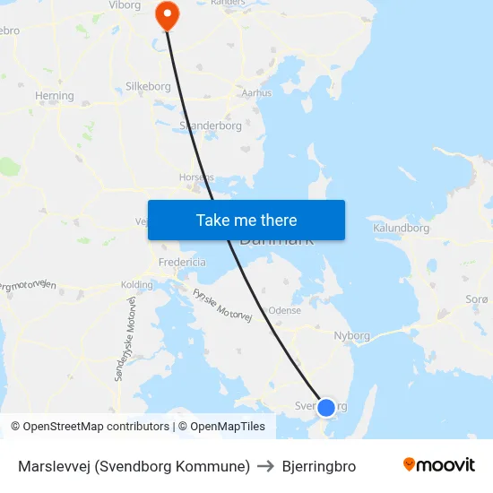 Marslevvej (Svendborg Kommune) to Bjerringbro map