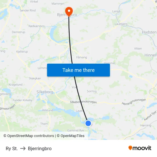 Ry St. to Bjerringbro map