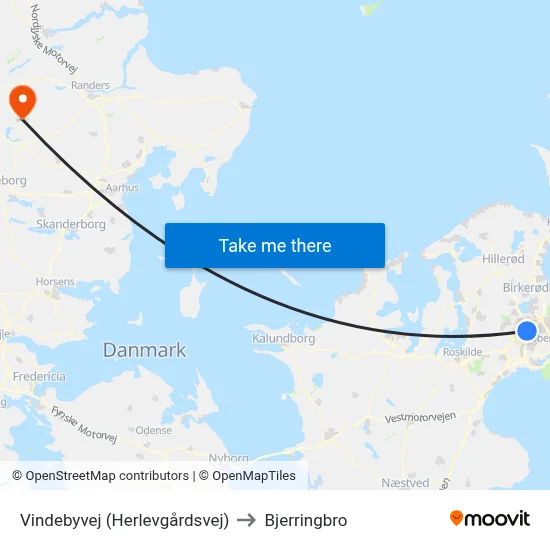 Vindebyvej (Herlevgårdsvej) to Bjerringbro map