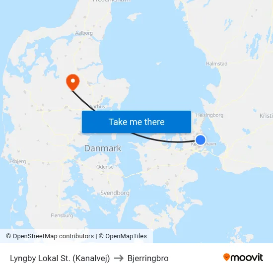 Lyngby Lokal St. (Kanalvej) to Bjerringbro map