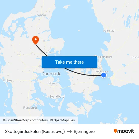 Skottegårdsskolen (Kastrupvej) to Bjerringbro map