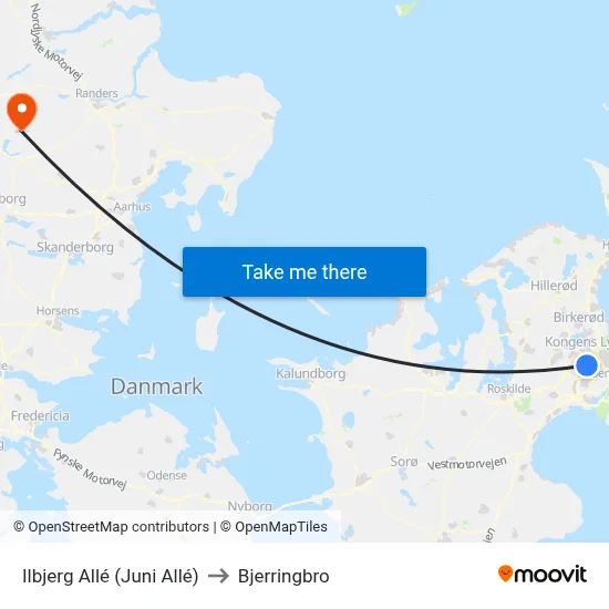 Ilbjerg Allé (Juni Allé) to Bjerringbro map