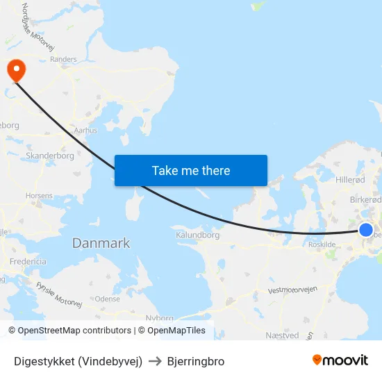 Digestykket (Vindebyvej) to Bjerringbro map