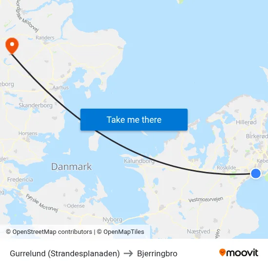 Gurrelund (Strandesplanaden) to Bjerringbro map