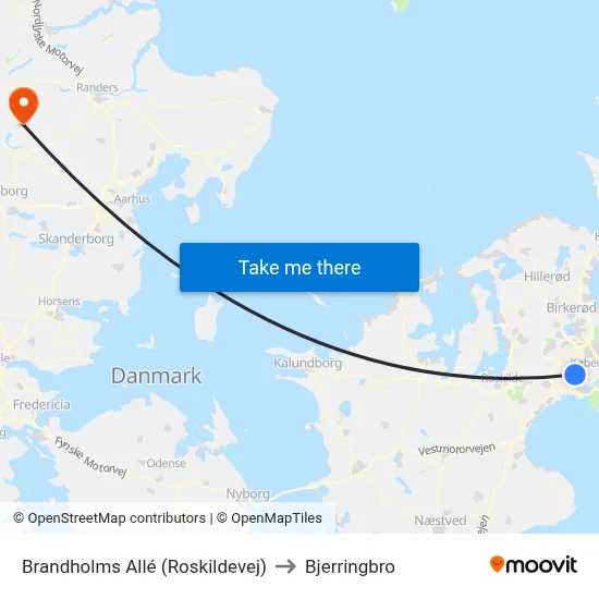 Brandholms Allé (Roskildevej) to Bjerringbro map