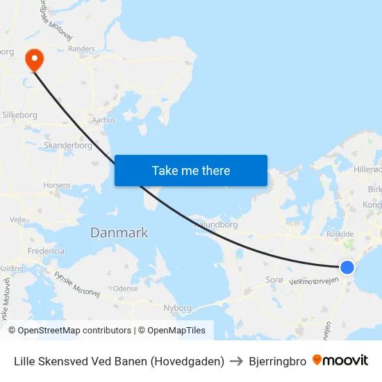 Lille Skensved Ved Banen (Hovedgaden) to Bjerringbro map