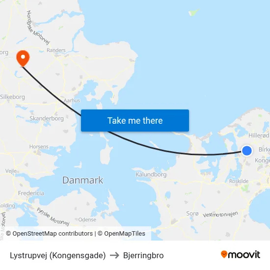 Lystrupvej (Kongensgade) to Bjerringbro map