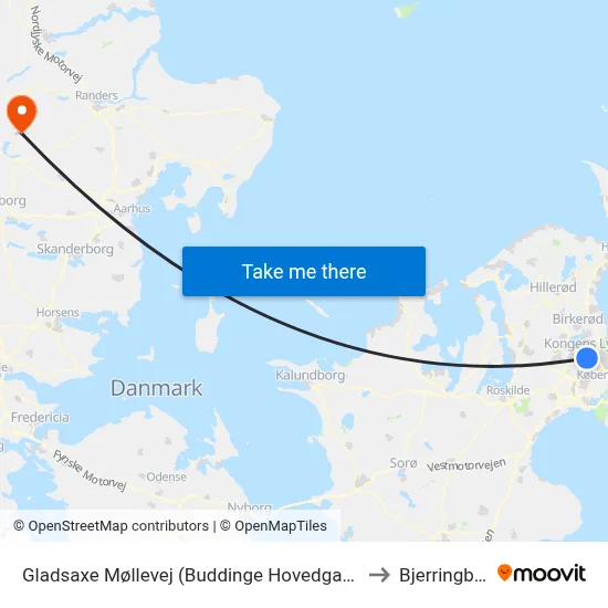 Gladsaxe Møllevej (Buddinge Hovedgade) to Bjerringbro map
