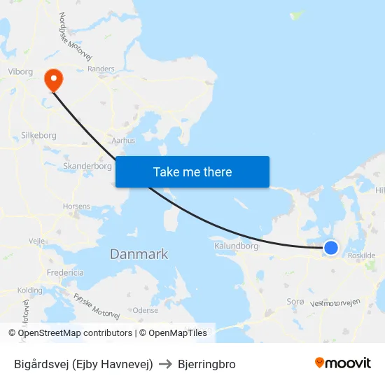 Bigårdsvej (Ejby Havnevej) to Bjerringbro map
