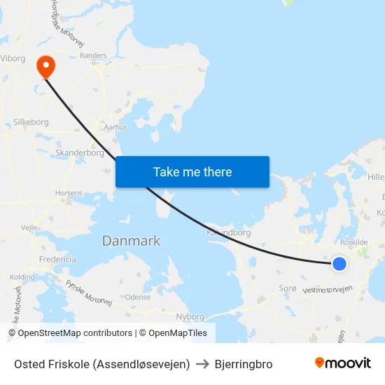 Osted Friskole (Assendløsevejen) to Bjerringbro map