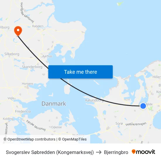 Svogerslev Søbredden (Kongemarksvej) to Bjerringbro map