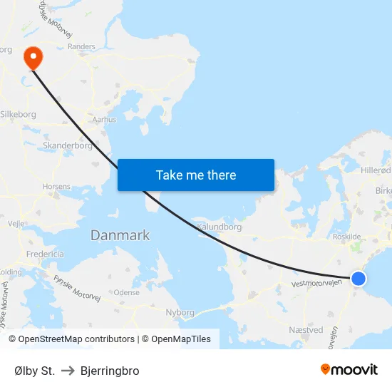 Ølby St. to Bjerringbro map