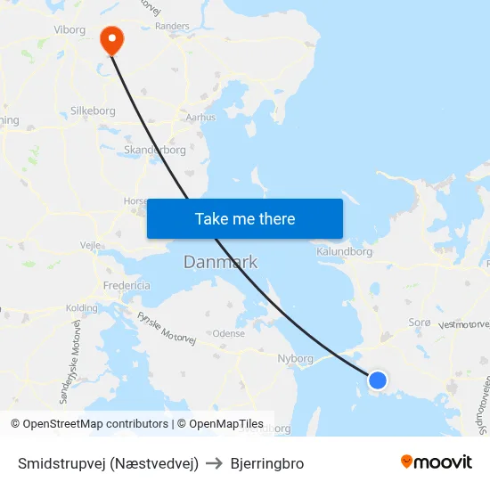 Smidstrupvej (Næstvedvej) to Bjerringbro map