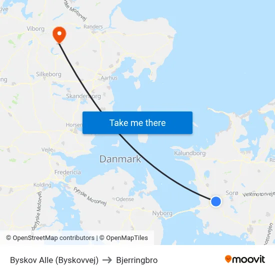 Byskov Alle (Byskovvej) to Bjerringbro map