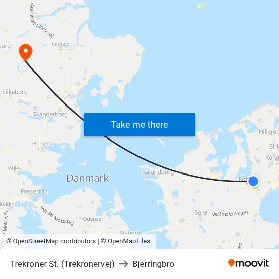 Trekroner St. (Trekronervej) to Bjerringbro map