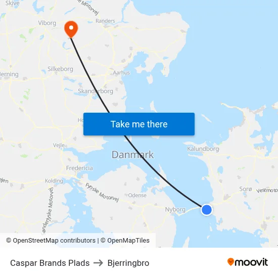 Caspar Brands Plads to Bjerringbro map