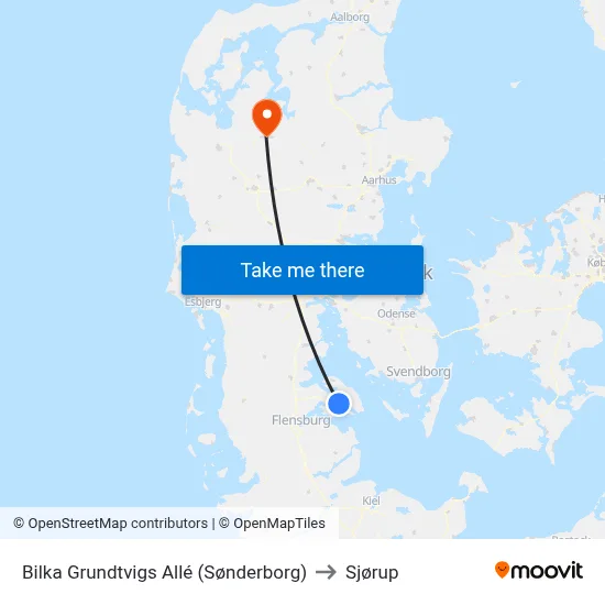 Bilka Grundtvigs Allé (Sønderborg) to Sjørup map