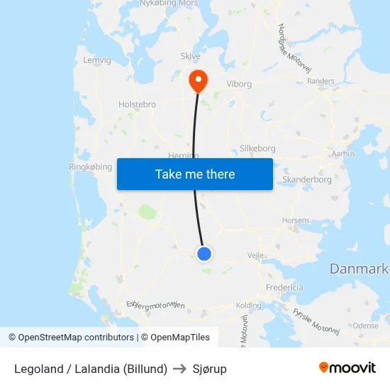 Legoland / Lalandia (Billund) to Sjørup map