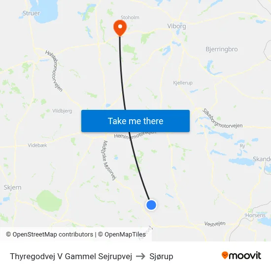 Thyregodvej V Gammel Sejrupvej to Sjørup map
