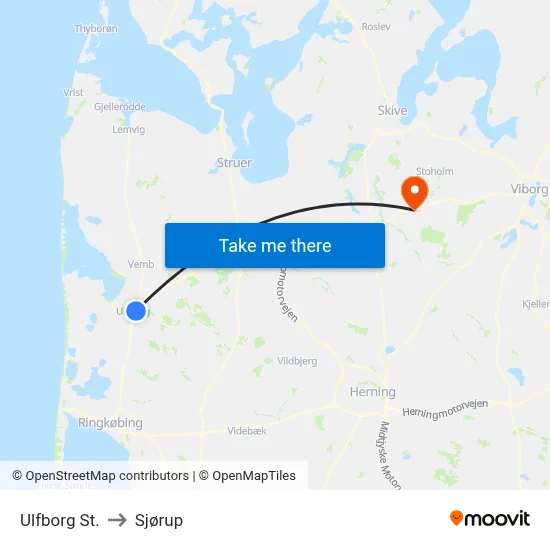 Ulfborg St. to Sjørup map
