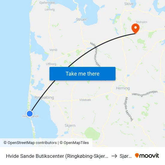 Hvide Sande Butikscenter (Ringkøbing-Skjern Kom) to Sjørup map