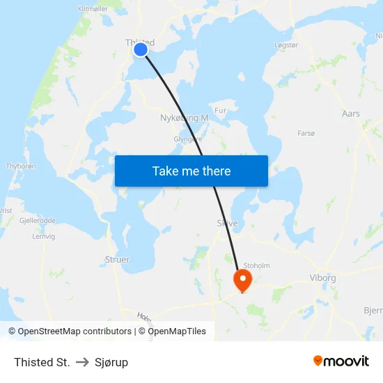 Thisted St. to Sjørup map