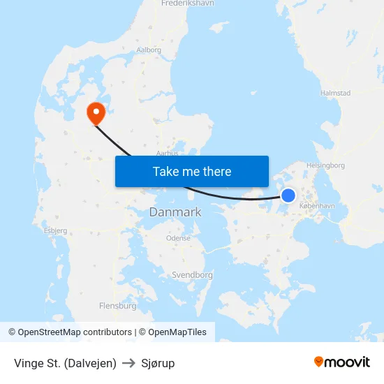 Vinge St. (Dalvejen) to Sjørup map