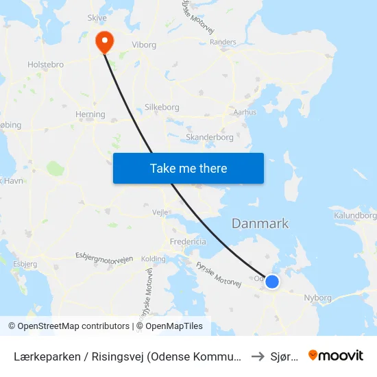 Lærkeparken / Risingsvej (Odense Kommune) to Sjørup map