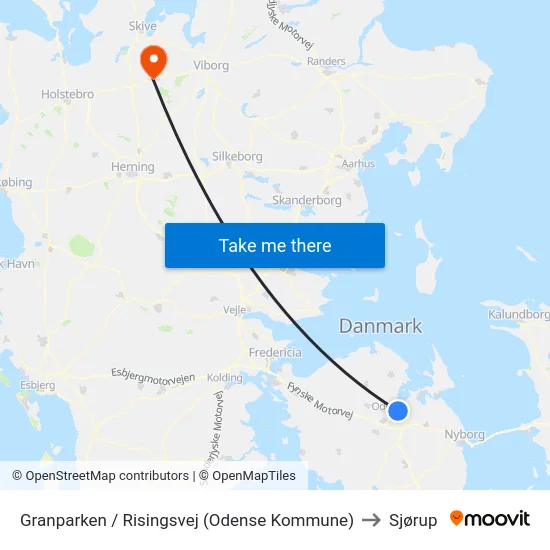 Granparken / Risingsvej (Odense Kommune) to Sjørup map