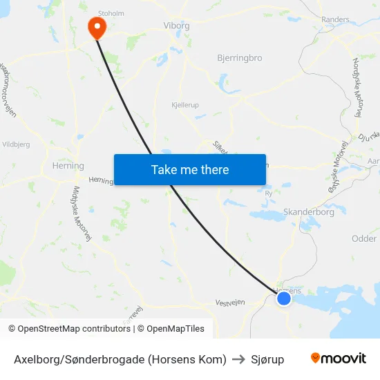 Axelborg/Sønderbrogade (Horsens Kom) to Sjørup map