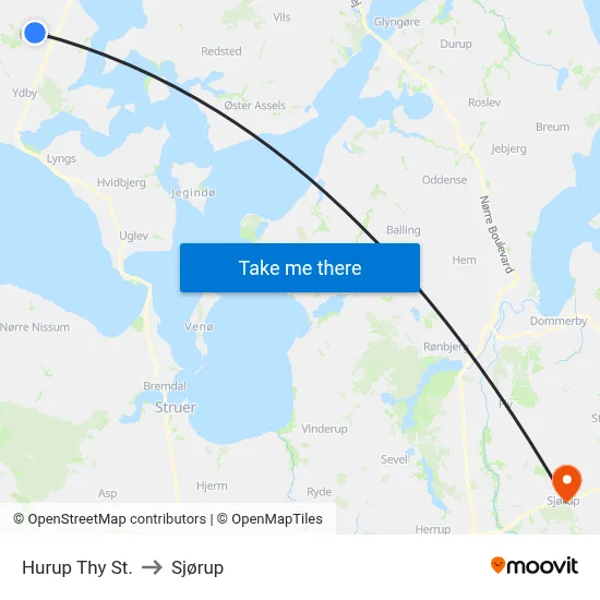 Hurup Thy St. to Sjørup map