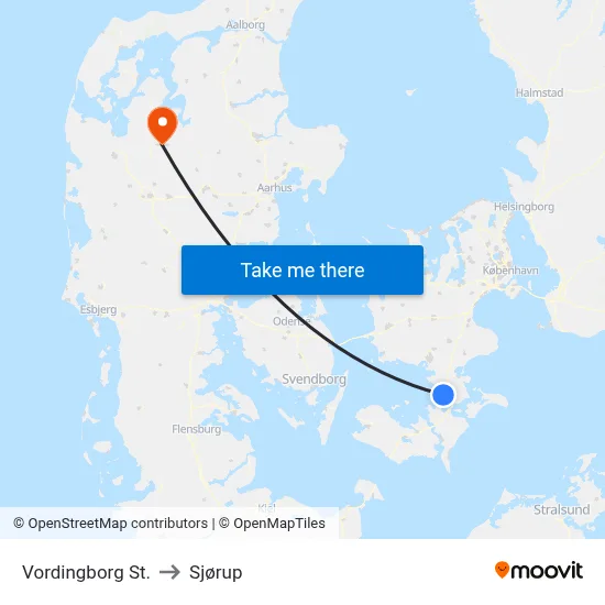 Vordingborg St. to Sjørup map