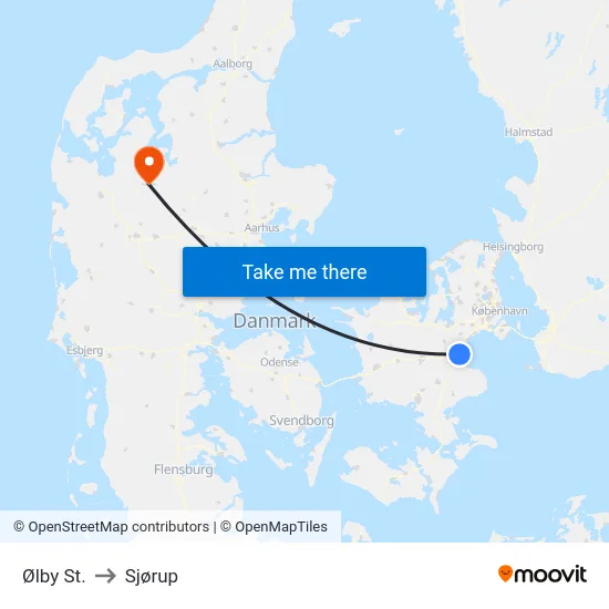 Ølby St. to Sjørup map