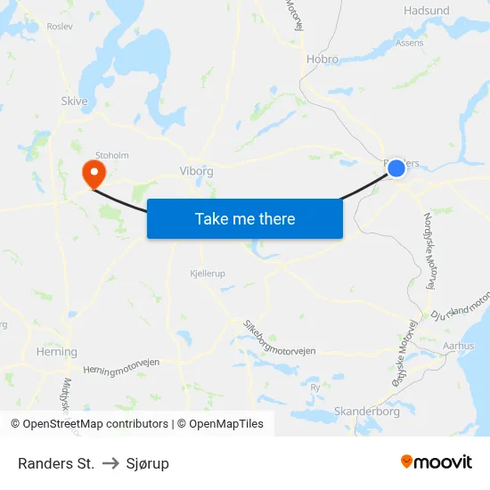 Randers St. to Sjørup map