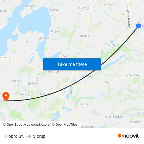 Hobro St. to Sjørup map