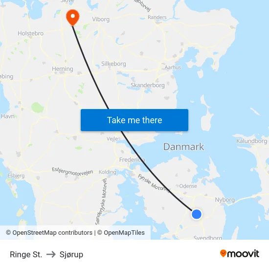 Ringe St. to Sjørup map