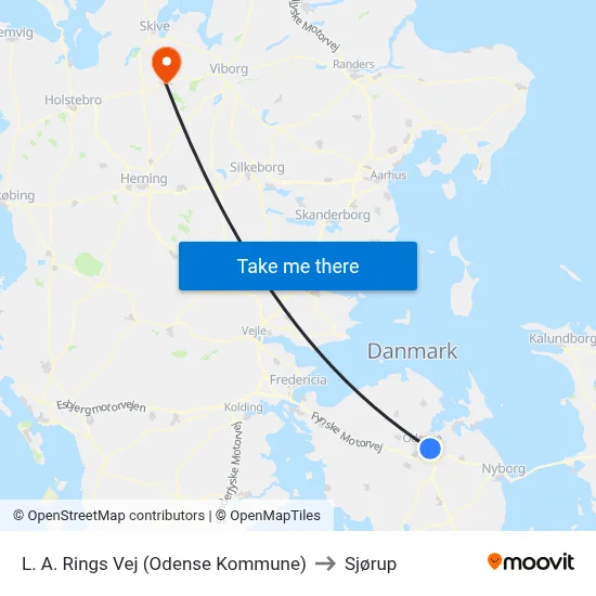 L. A. Rings Vej (Odense Kommune) to Sjørup map