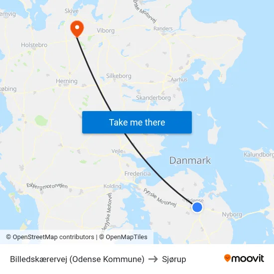 Billedskærervej (Odense Kommune) to Sjørup map
