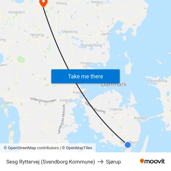 Sesg Ryttervej (Svendborg Kommune) to Sjørup map