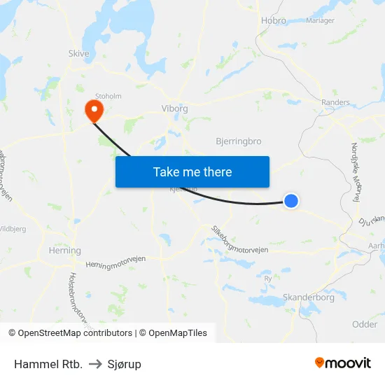 Hammel Rtb. to Sjørup map