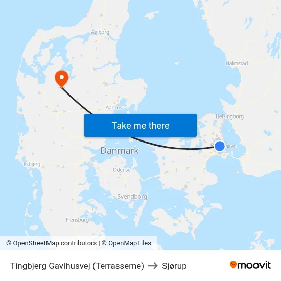 Tingbjerg Gavlhusvej (Terrasserne) to Sjørup map