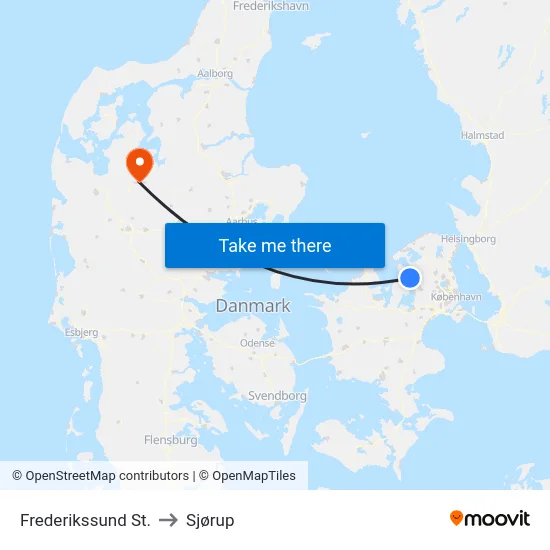 Frederikssund St. to Sjørup map