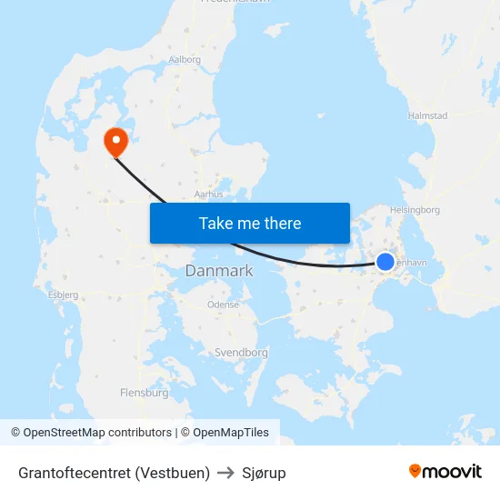 Grantoftecentret (Vestbuen) to Sjørup map