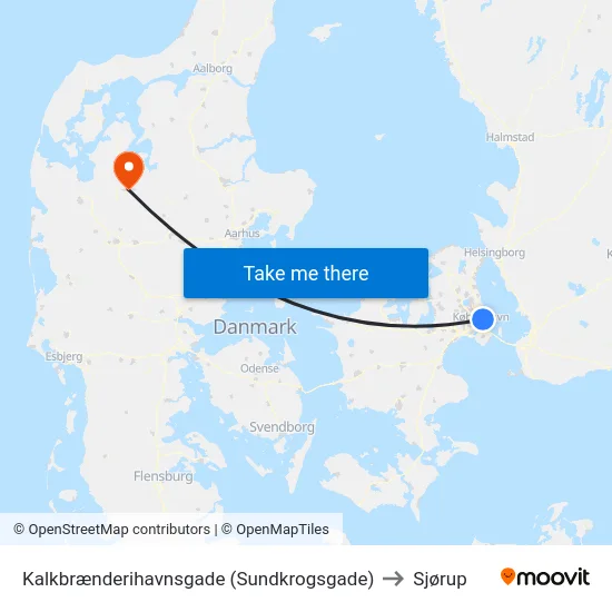 Kalkbrænderihavnsgade (Sundkrogsgade) to Sjørup map