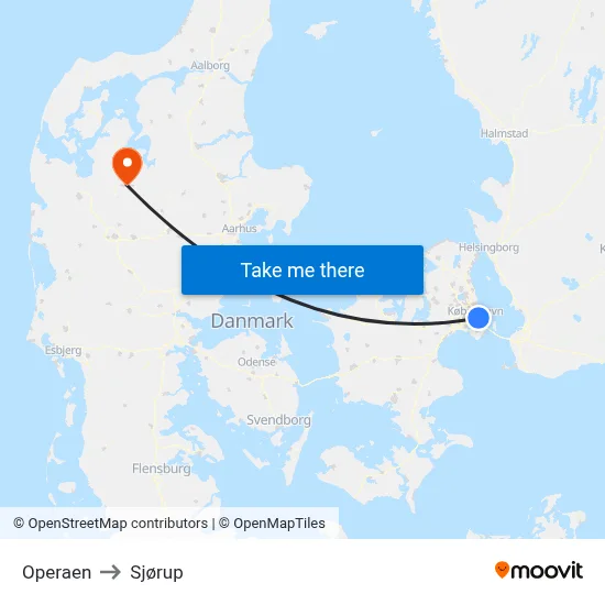 Operaen to Sjørup map