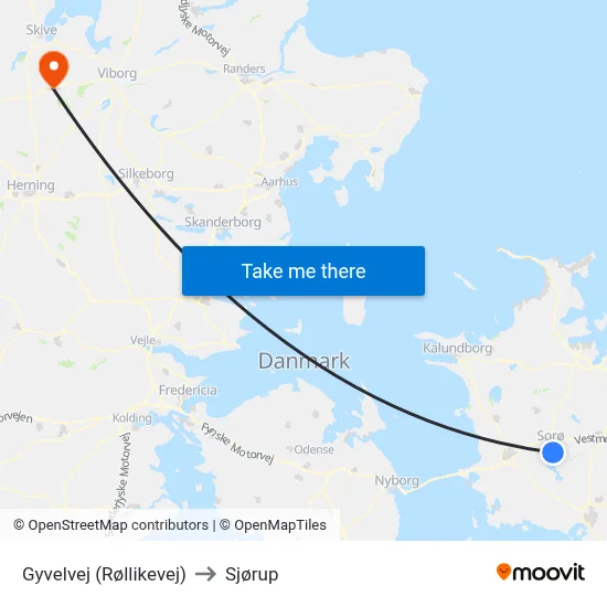 Gyvelvej (Røllikevej) to Sjørup map