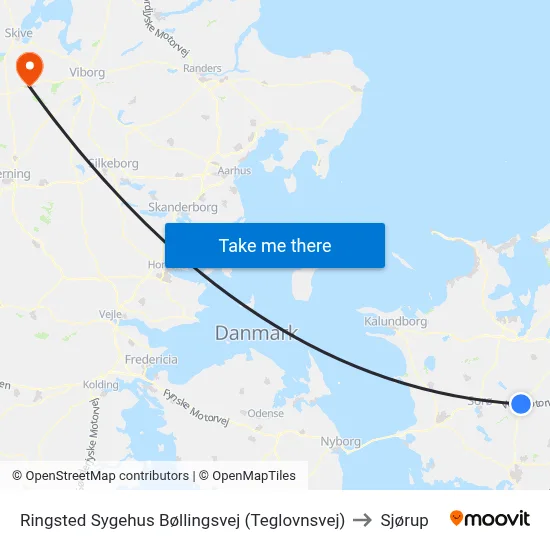 Ringsted Sygehus Bøllingsvej (Teglovnsvej) to Sjørup map